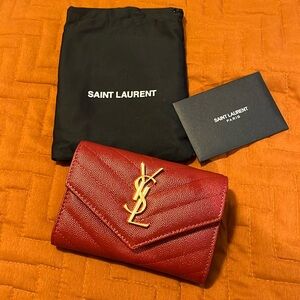 Yves Saint Laurent YSL Cassandre Matelassé Small Envelope Wallet
